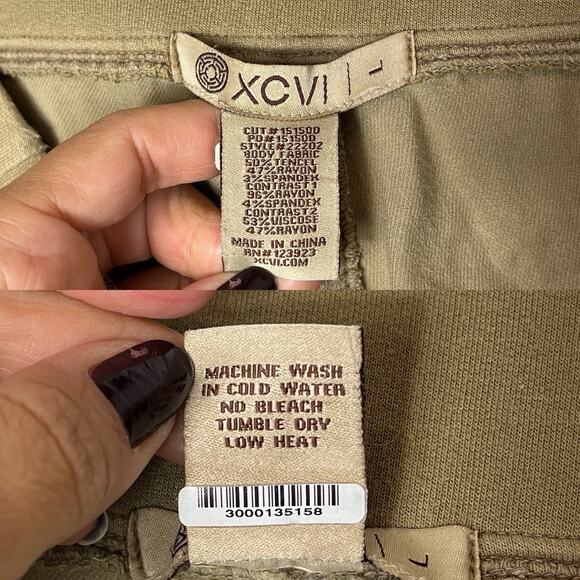 XCVI Cargo straight leg Pants, tan color, size L, pull on, elastic waistband - Picture 8 of 8